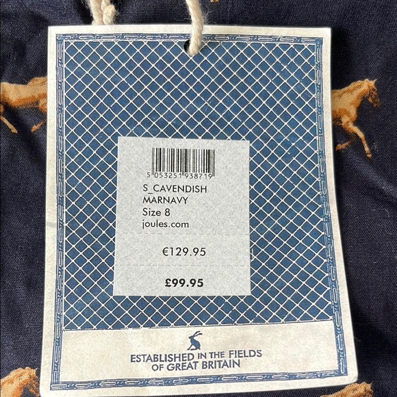 Joules Utility Jacket Blue and Gold Quilted Design - Picture 5 of 5